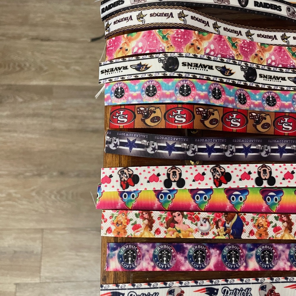 2/$25 bundle random print gross grain ribbons plus 5 yard cotton twill tape